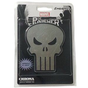 Emblemz by Chroma Marvel The Punisher Adhesive Decal 4x3 in. Car Emblem Logo